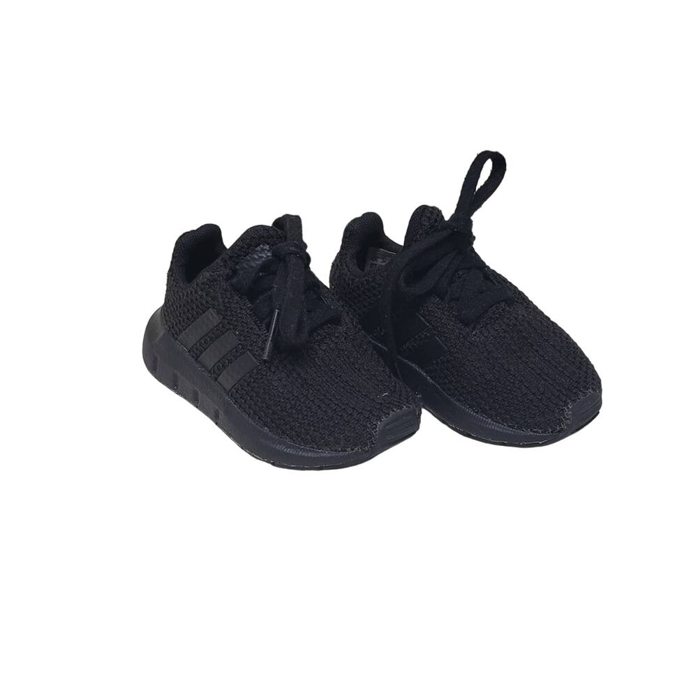 Adidas Black Mesh Tie Kids Shoes Sneakers • Size 4K Kids
